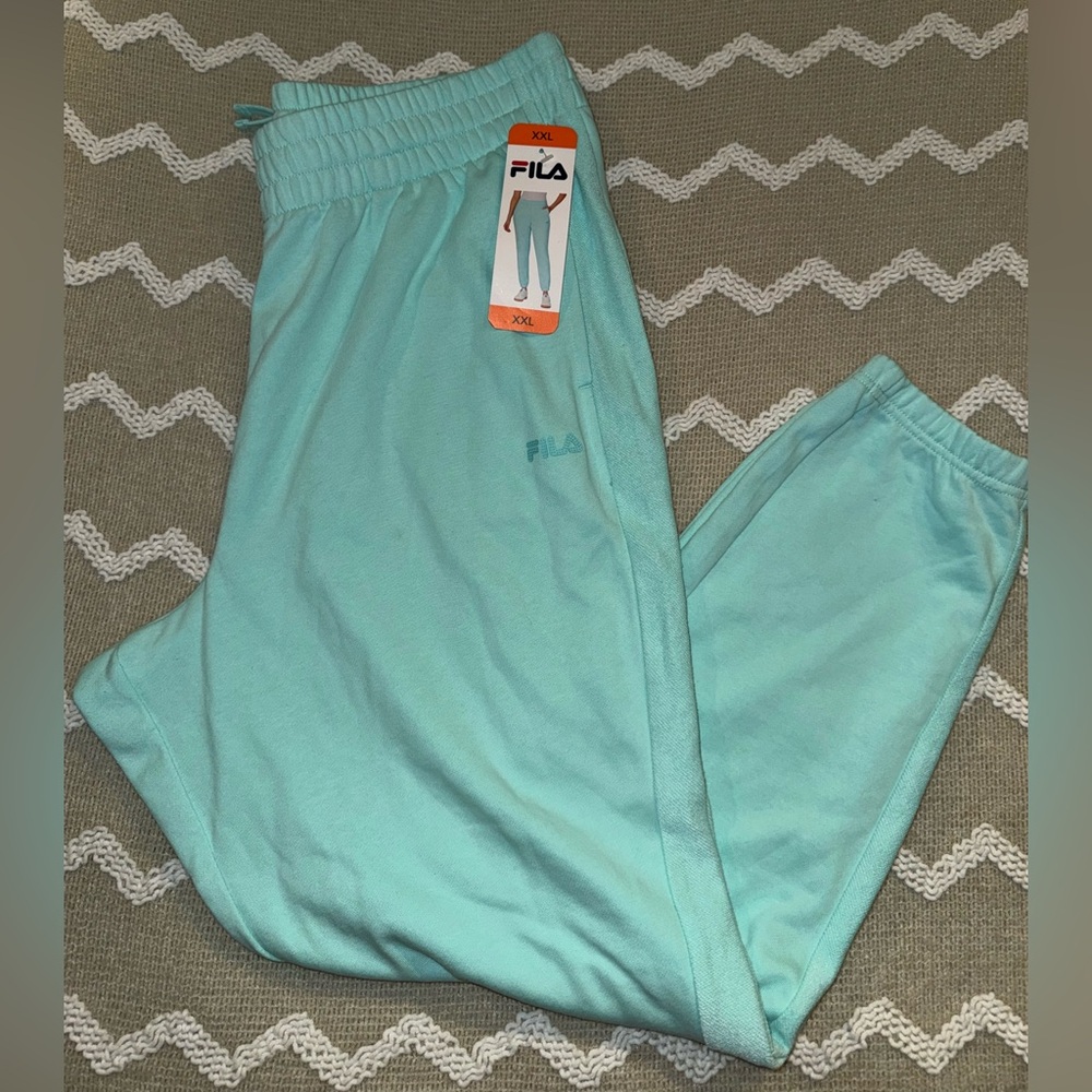 Fila womens Light Blue high rise Joggers pants NEW